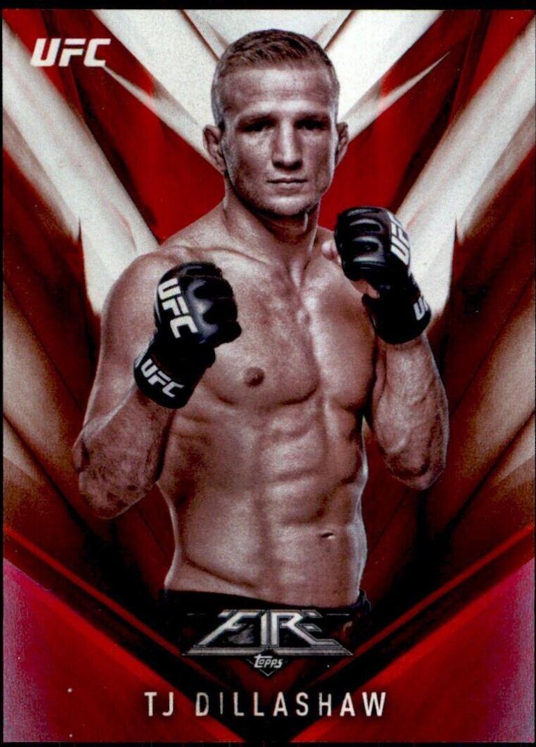 TJ Dillashaw 2017 Topps UFC Fire Base #13 Red