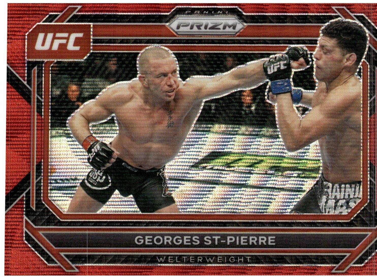 Georges St-Pierre 2023 Panini Prizm UFC Base #32 Ruby Wave