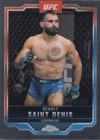 Benoit Saint Denis 2025 Topps Chrome UFC Base #162 Gold RayWave