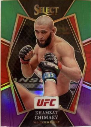 Khamzat Chimaev 2022 Panini Select UFC Premier Level #135 Green and Purple