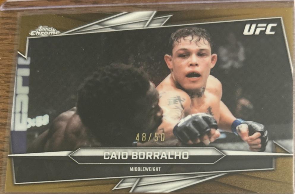 Caio Borralho 2026 Topps Chrome UFC Base #76 Gold Refractor