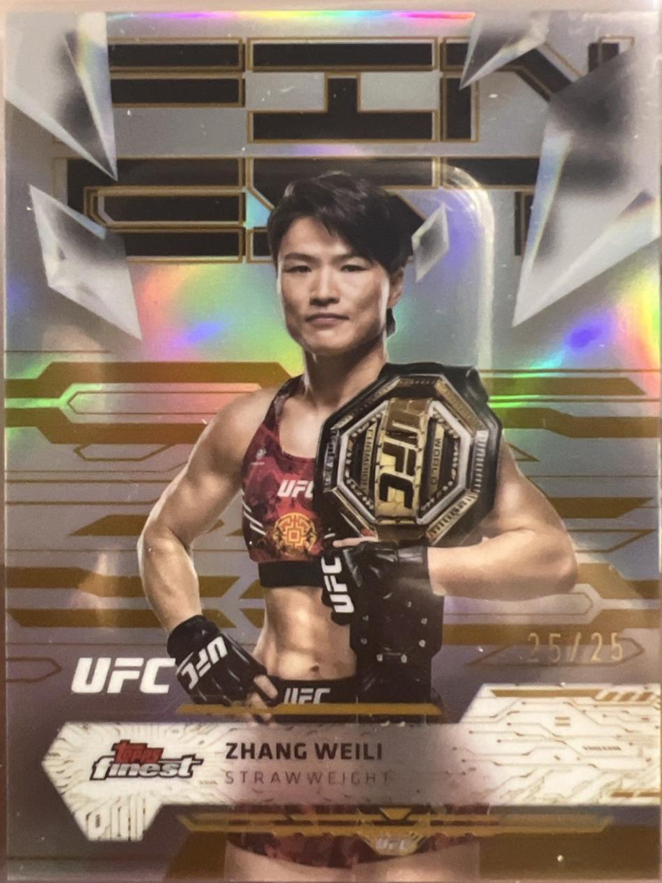 Zhang Weili 2025 Topps Finest UFC Base Uncommon #194 Gold Refractor