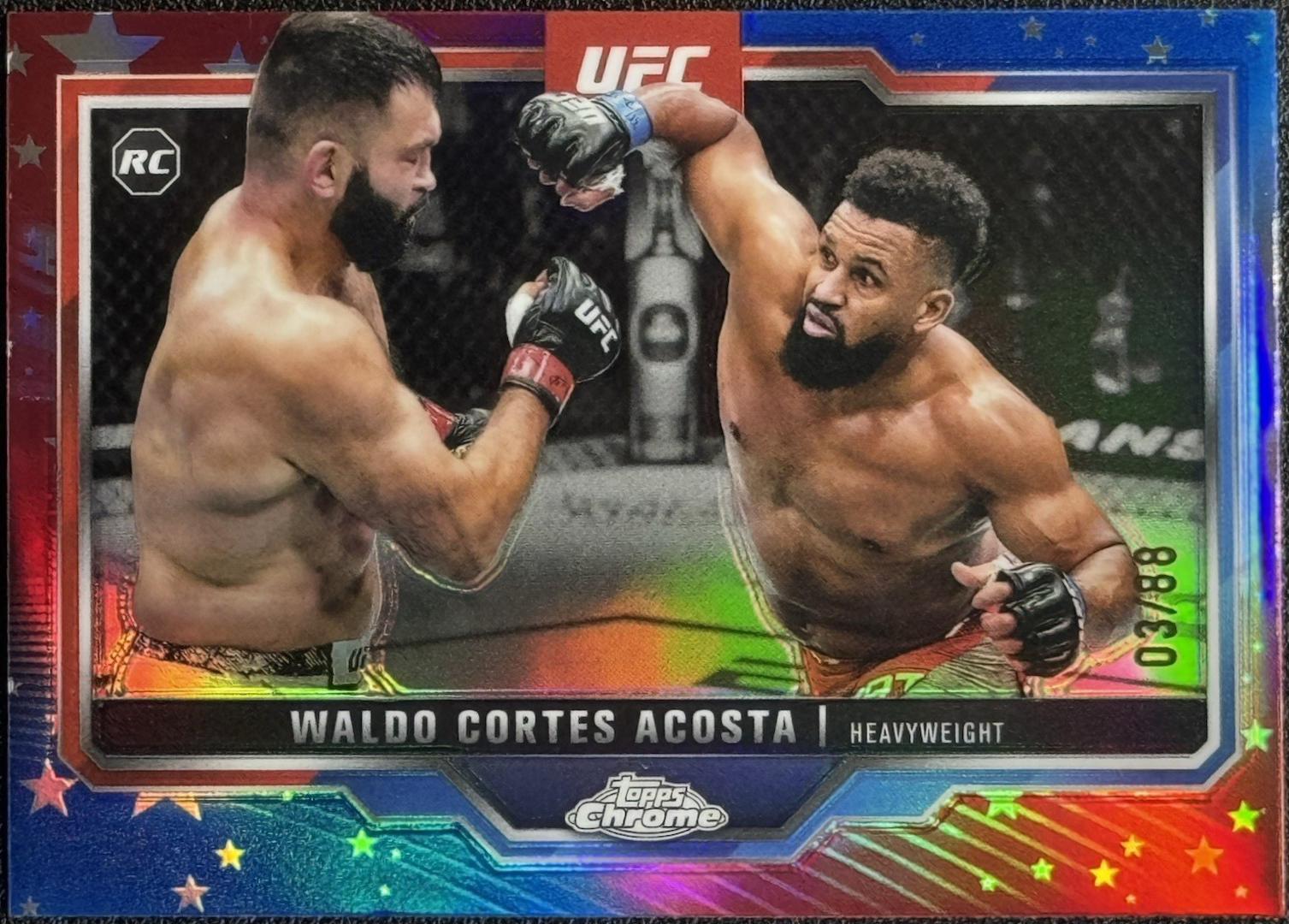 Waldo Cortes Acosta 2025 Topps Chrome UFC Base #19 Red White Blue Refractor