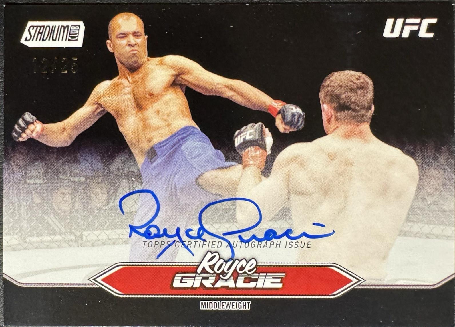 Royce Gracie 2025 Topps Stadium Club UFC Base Autographs #BCA-RGE Black