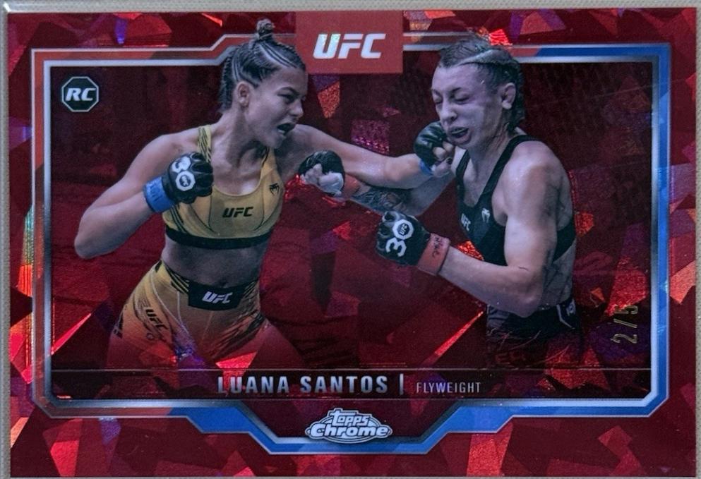 Luana Santos 2025 Topps Chrome Sapphire UFC Base Sapphire #103 Red Sapphire