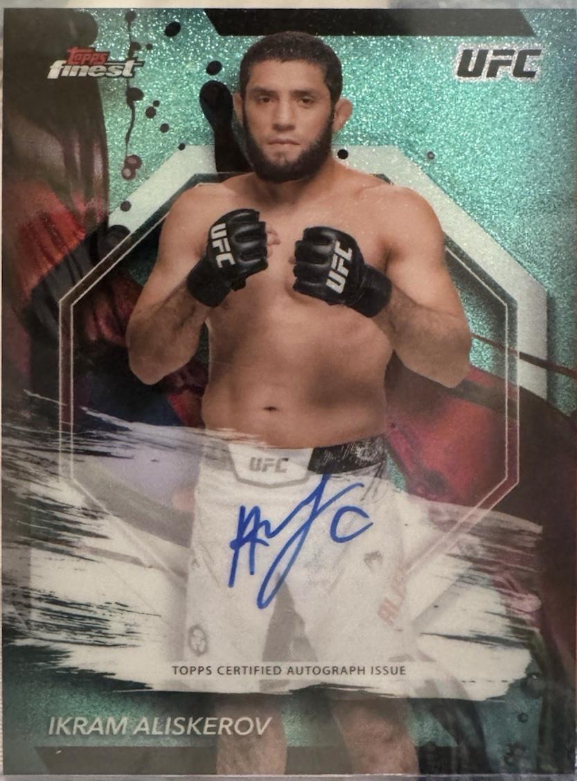 Ikram Aliskerov 2024 Topps Finest UFC Finest Autographs #FA-IMA Aqua Glitter Refractor