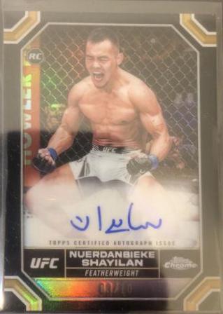 Shayilan Nuerdanbieke 2024 Topps Chrome UFC Chrome Rookie Autographs #CRA-SNU Black Refractor