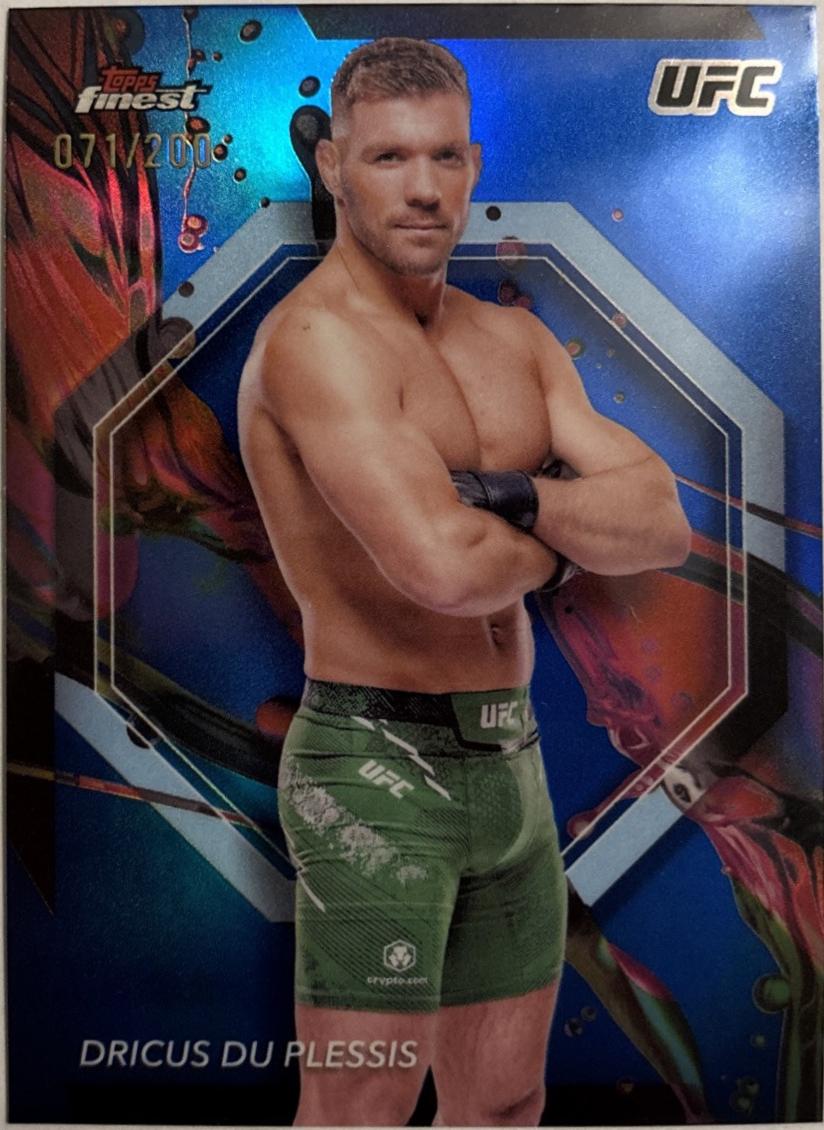 Dricus Du Plessis 2024 Topps Finest UFC Base Common #1 Blue Refractor