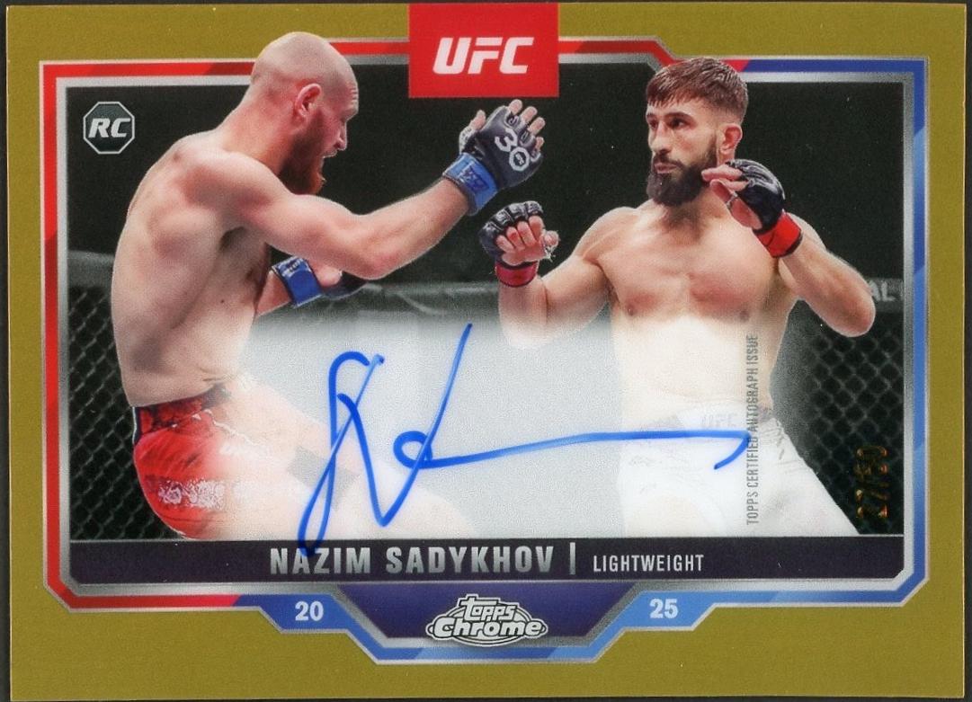 Nazim Sadykhov 2025 Topps Chrome UFC Chrome Rookie Autographs #CRA-NS Gold Refractor