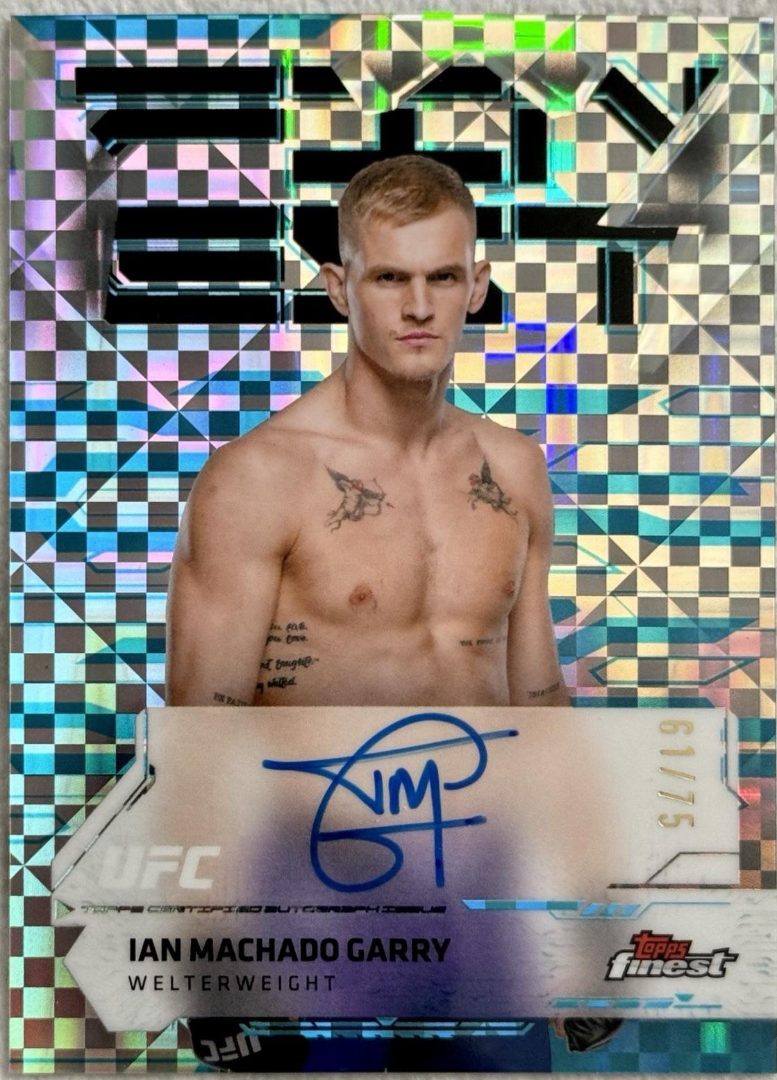 Ian Machado Garry 2025 Topps Finest UFC Finest Autographs #FA-IG Blue Checkerboard Refractor