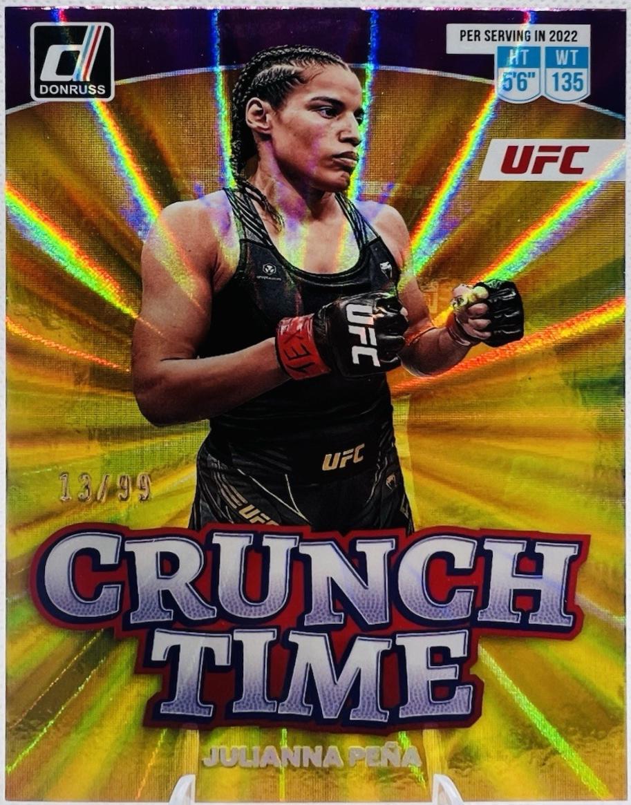 Julianna Peña 2023 Panini Donruss UFC Crunch Time #2 Purple Laser
