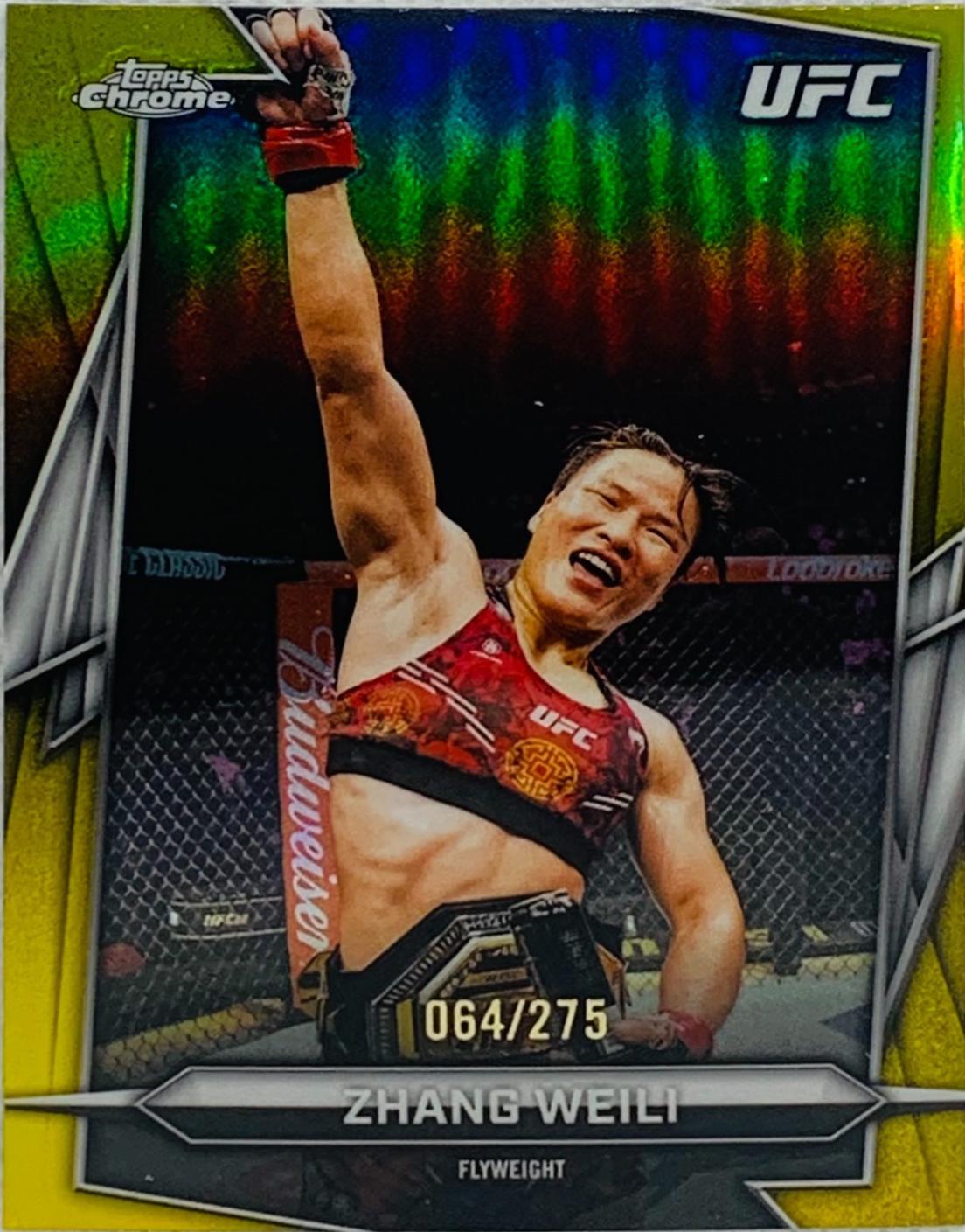 Zhang Weili 2026 Topps Chrome UFC Base #20 Yellow Refractor