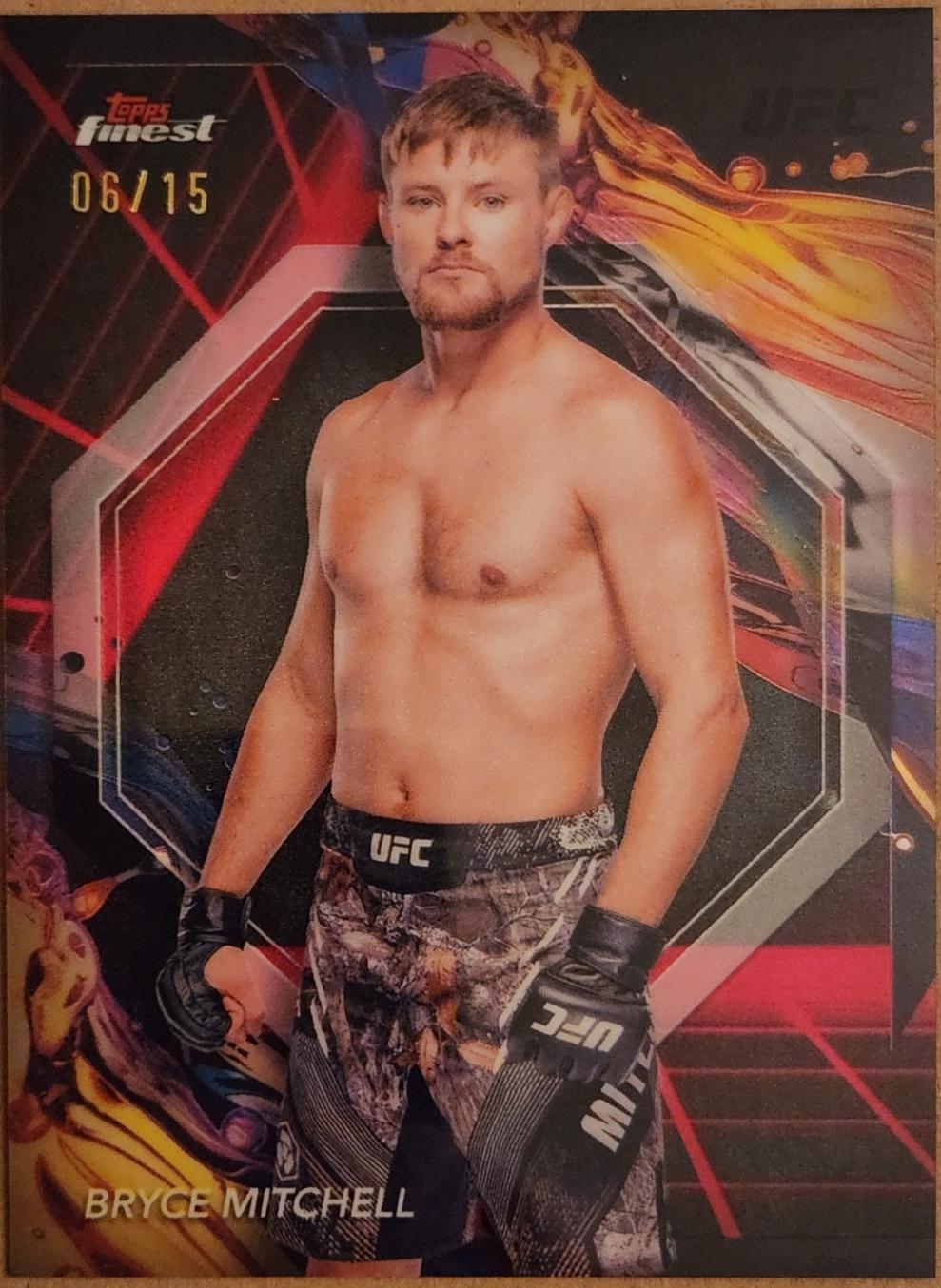 Bryce Mitchell 2024 Topps Finest UFC Base Uncommon #140 Red Black Vapor Refractor