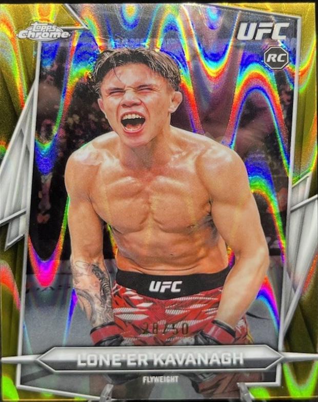 Lone'er Kavanagh 2026 Topps Chrome UFC Base #151 Gold Ray Wave Refractor