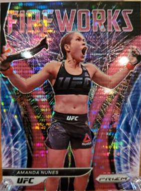 Amanda Nunes 2022 Panini Prizm UFC Fireworks #24 Pink Pulsar