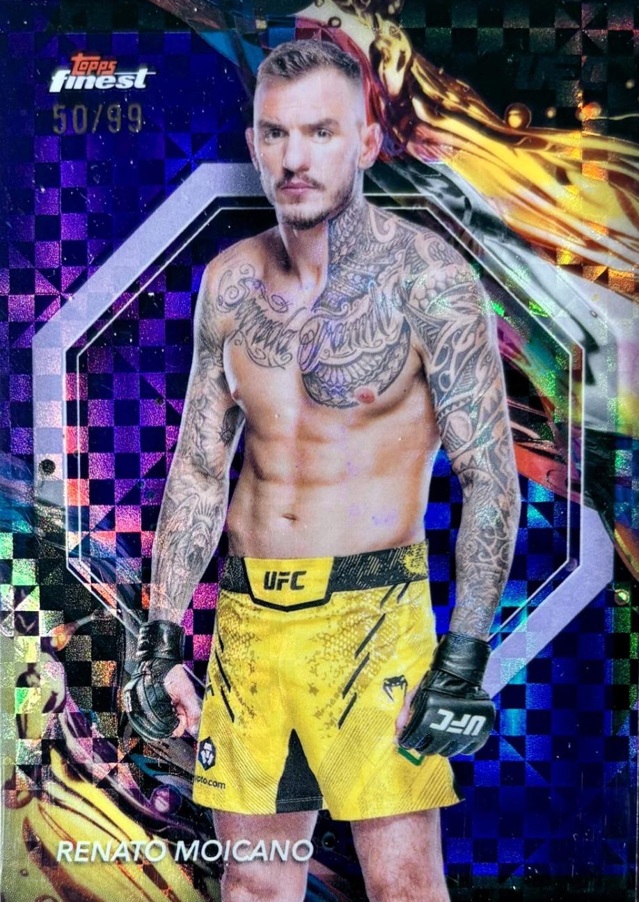 Renato Moicano 2024 Topps Finest UFC Base Uncommon #117 Purple Checkerboard Refractor