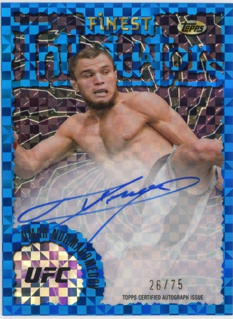 Umar Nurmagomedov 2024 Topps Finest UFC Intimidators Autographs #IA-UNU Blue Checkerboard Refractor