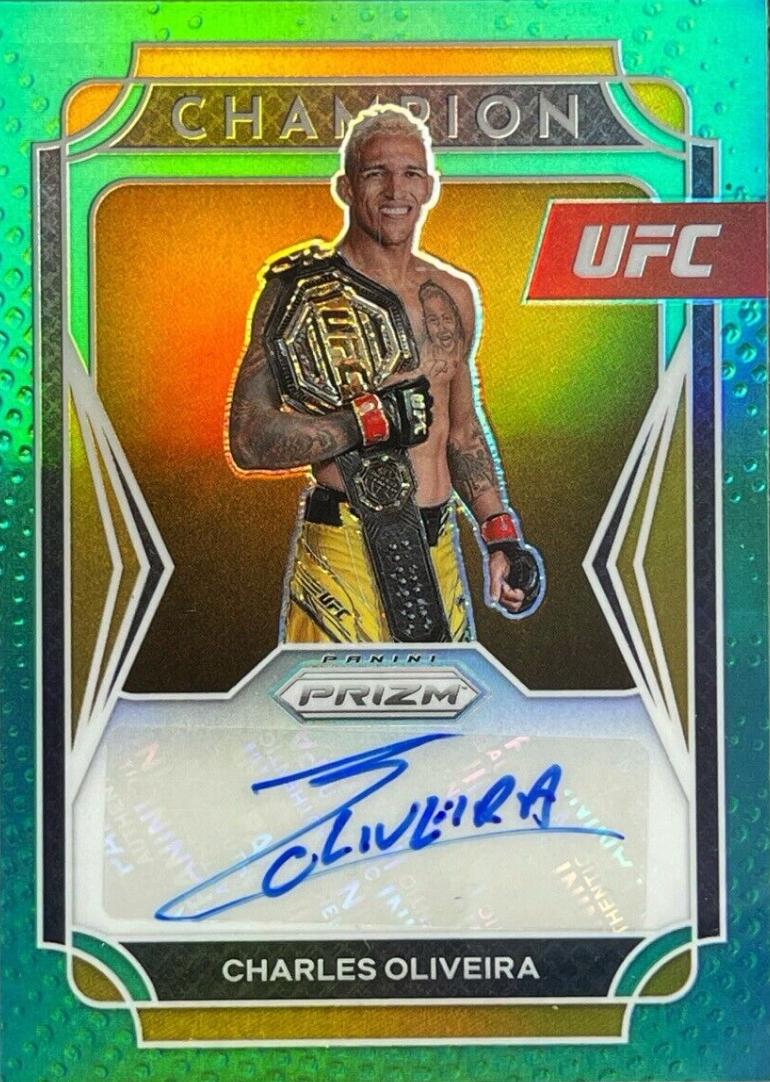 Charles Oliveira 2022 Panini Prizm UFC Champion Signatures #4 Green
