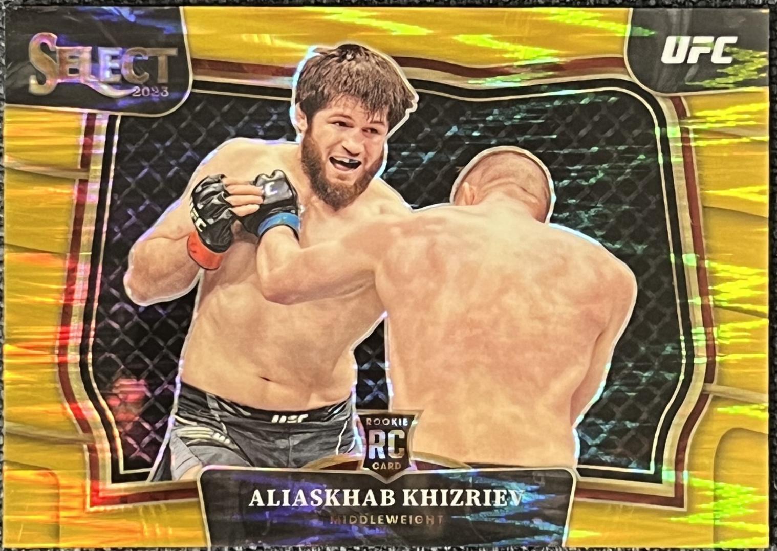 Aliaskhab Khizriev 2023 Panini Select UFC Octagonside #262 Gold Flash
