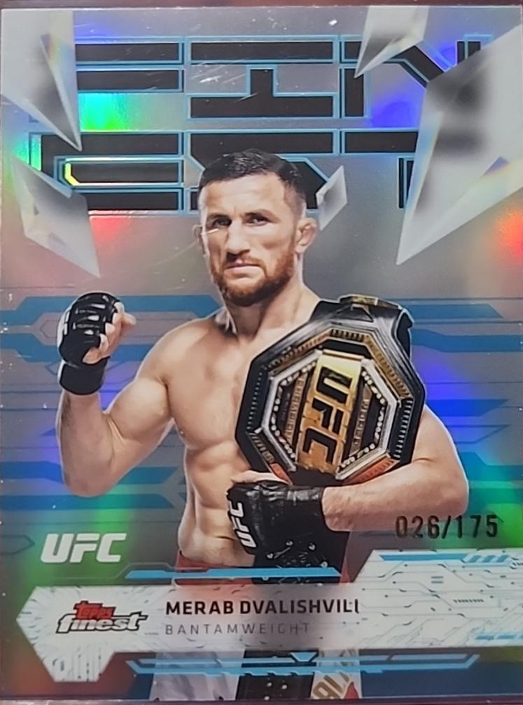 Merab Dvalishvili 2025 Topps Finest UFC Base Uncommon #148 Blue Refractor