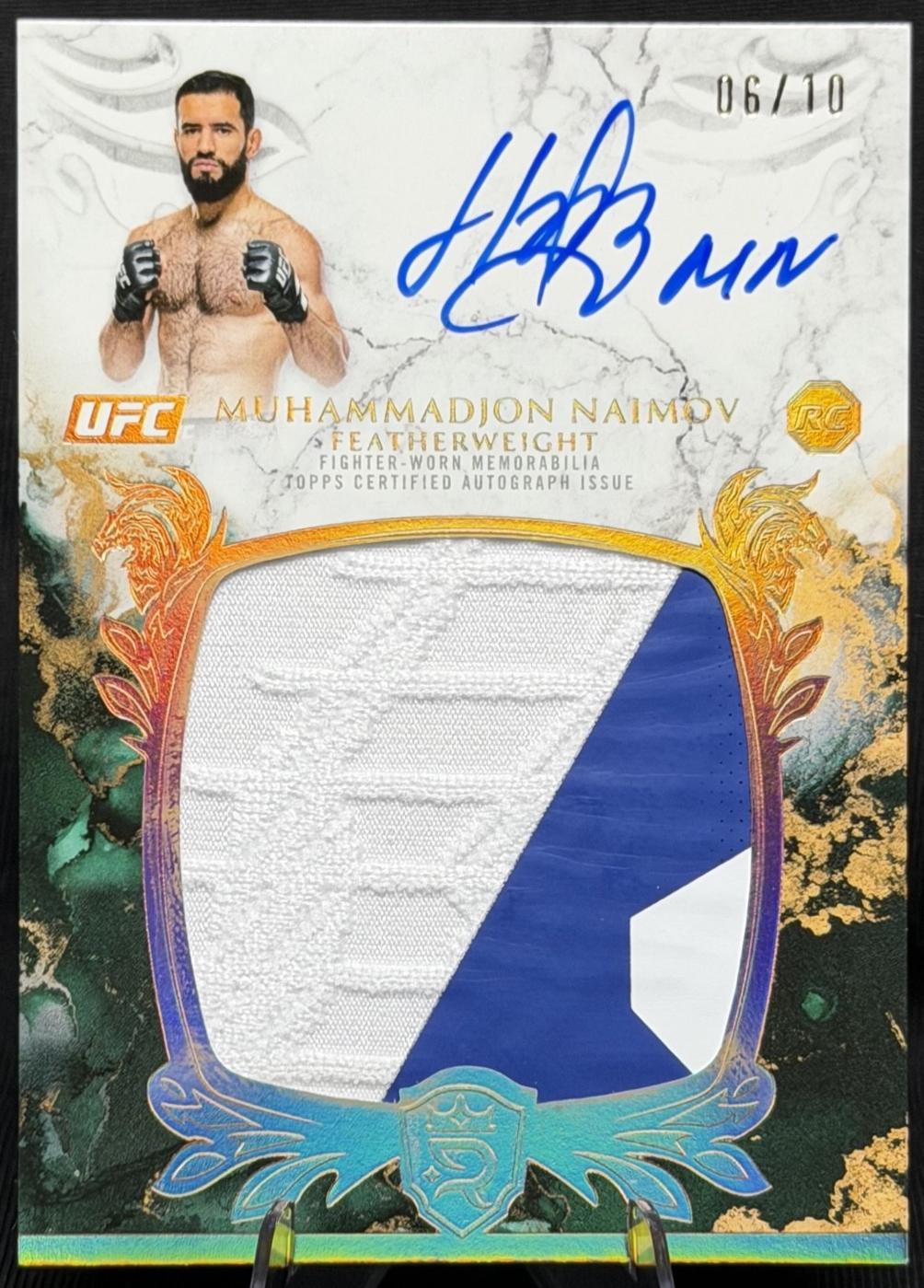 Muhammadjon Naimov 2025 Topps Royalty UFC Rookie Relic Autographs #RRA-MN Blue