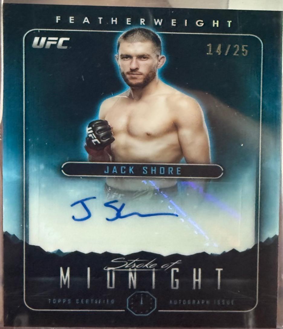 Jack Shore 2024 Topps Midnight UFC Stroke of Midnight Autographs #SMA-JSE Black Light