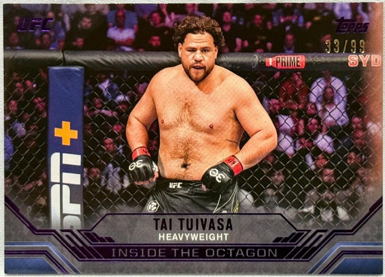 Tai Tuivasa 2024 Topps Knockout UFC Inside the Octagon #ITO-1 Purple
