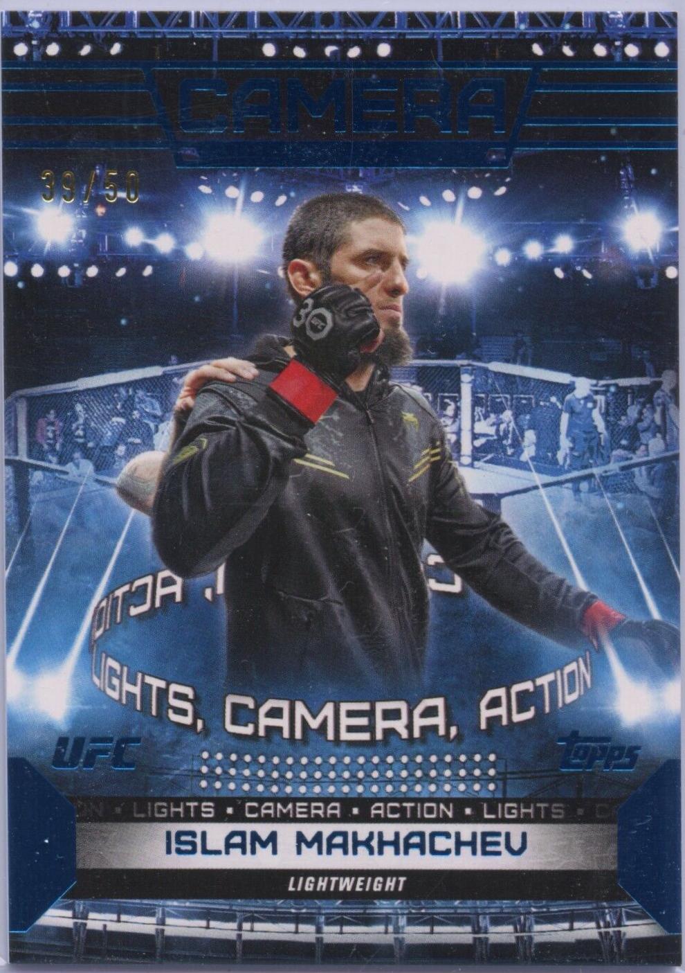 Islam Makhachev 2024 Topps Knockout UFC Camera (Lights, Camera, Action) #CAM-1 Blue