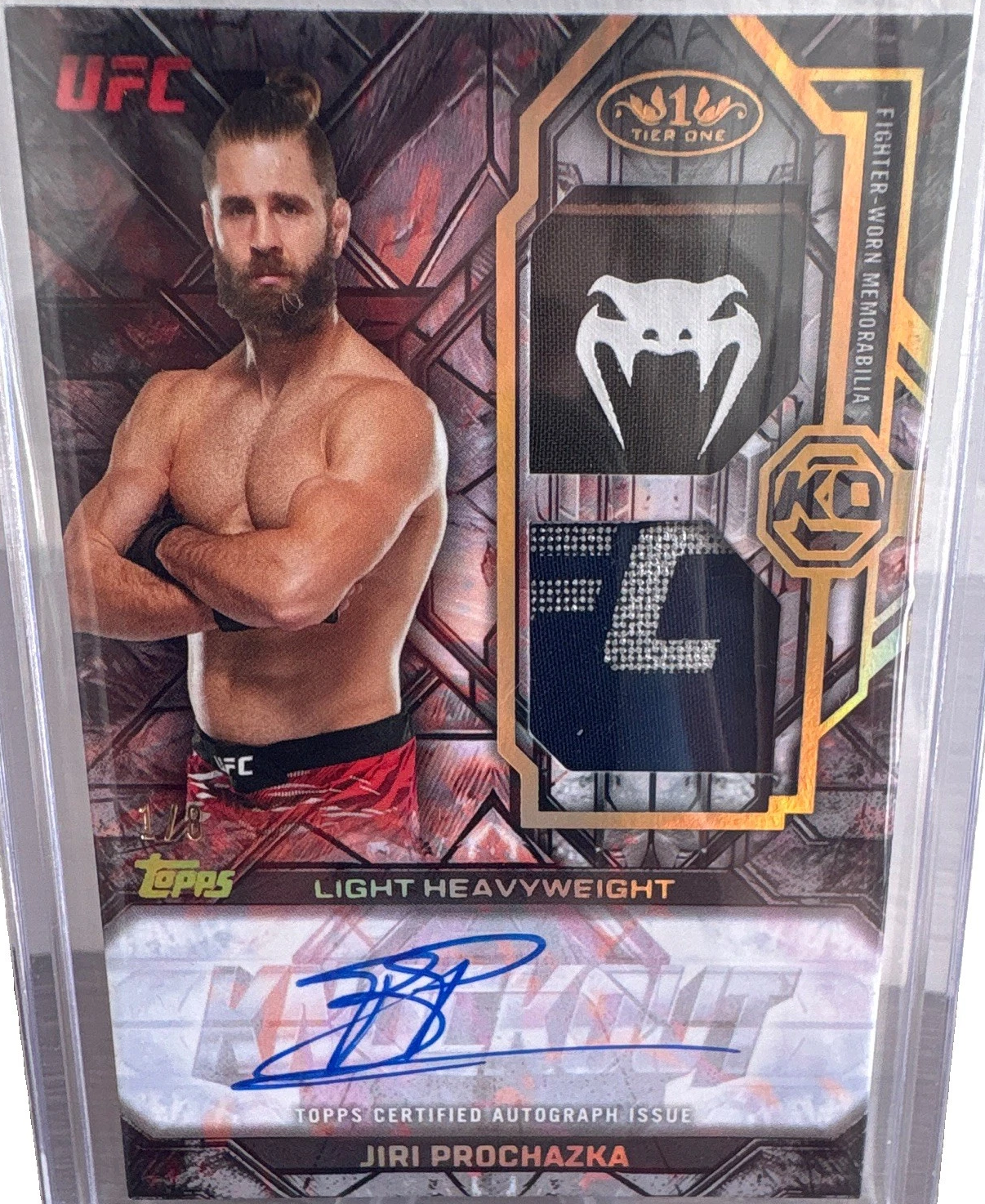 Jiri Prochazka 2026 Topps Knockout UFC Tier 1 Dual Relic Autographs #TOA-JP Gold