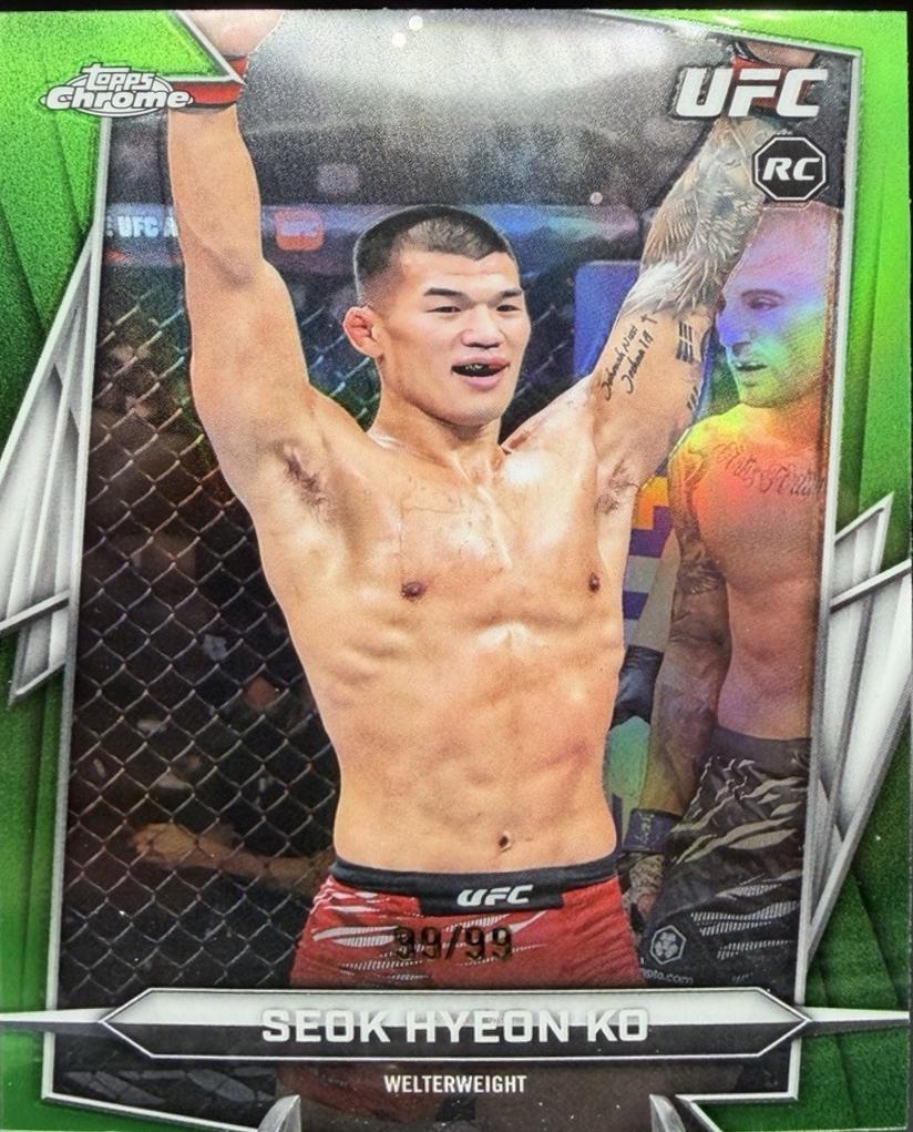 Seok Hyeon Ko 2026 Topps Chrome UFC Base #104 Green Refractor