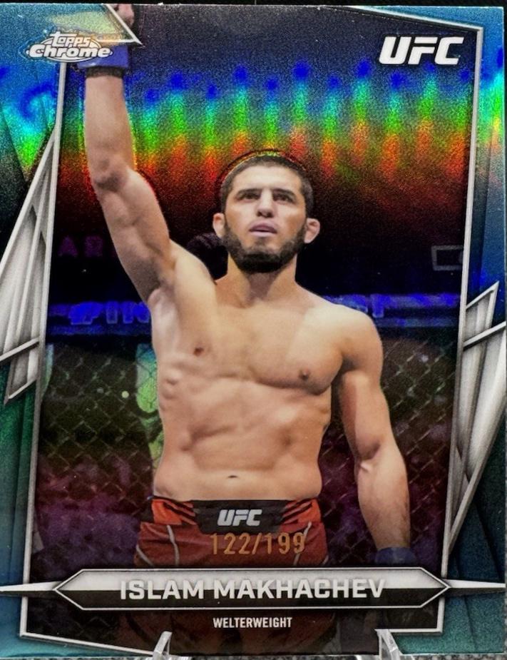 Islam Makhachev 2026 Topps Chrome UFC Base #47 Aqua Refractor