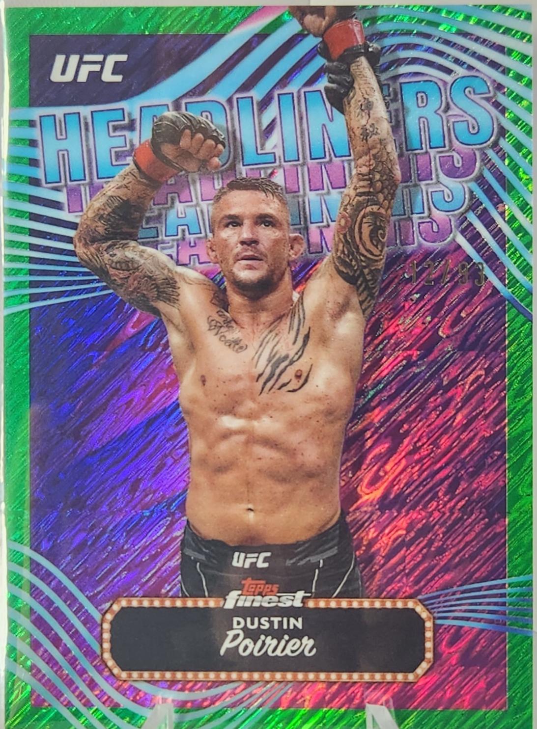 Dustin Poirier 2024 Topps Finest UFC Headliners #HDL-3 Green Shimmer Refractor
