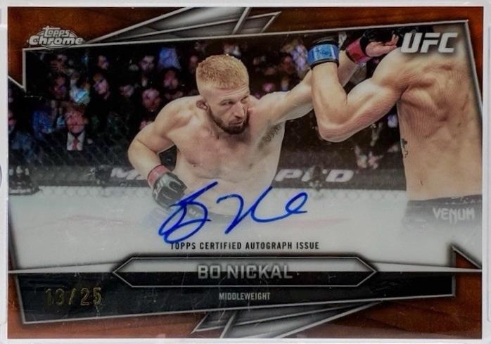 Bo Nickal 2026 Topps Chrome UFC Base Autographs #BAV-BN Orange Refractor