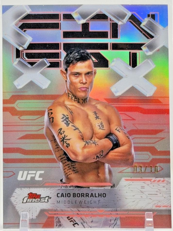 Caio Borralho 2025 Topps Finest UFC Base Common #53 Red Refractor