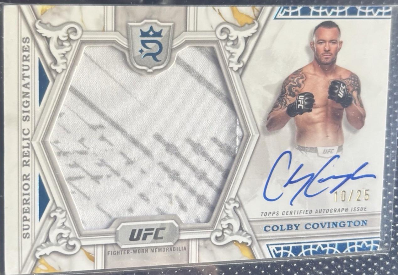 Colby Covington 2024 Topps Royalty UFC Superior Relic Signatures #SRS-CC Platinum