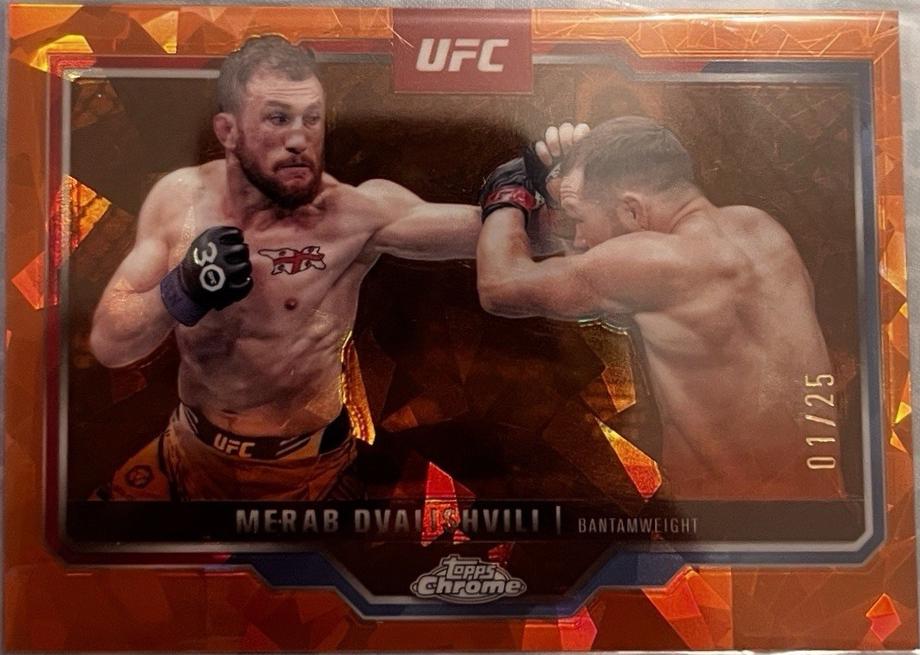 Merab Dvalishvili 2025 Topps Chrome Sapphire UFC Base Sapphire #118 Orange Sapphire