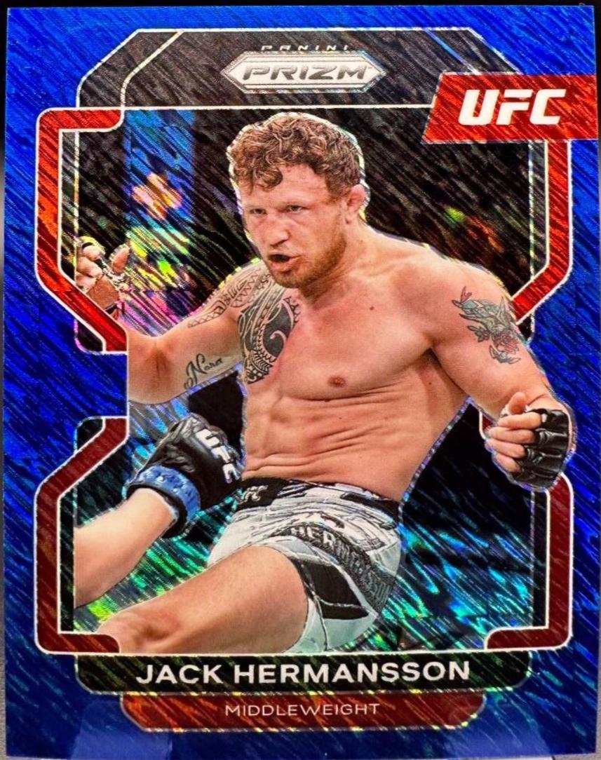 Jack Hermansson 2022 Panini Prizm UFC Base #135 Blue Shimmer