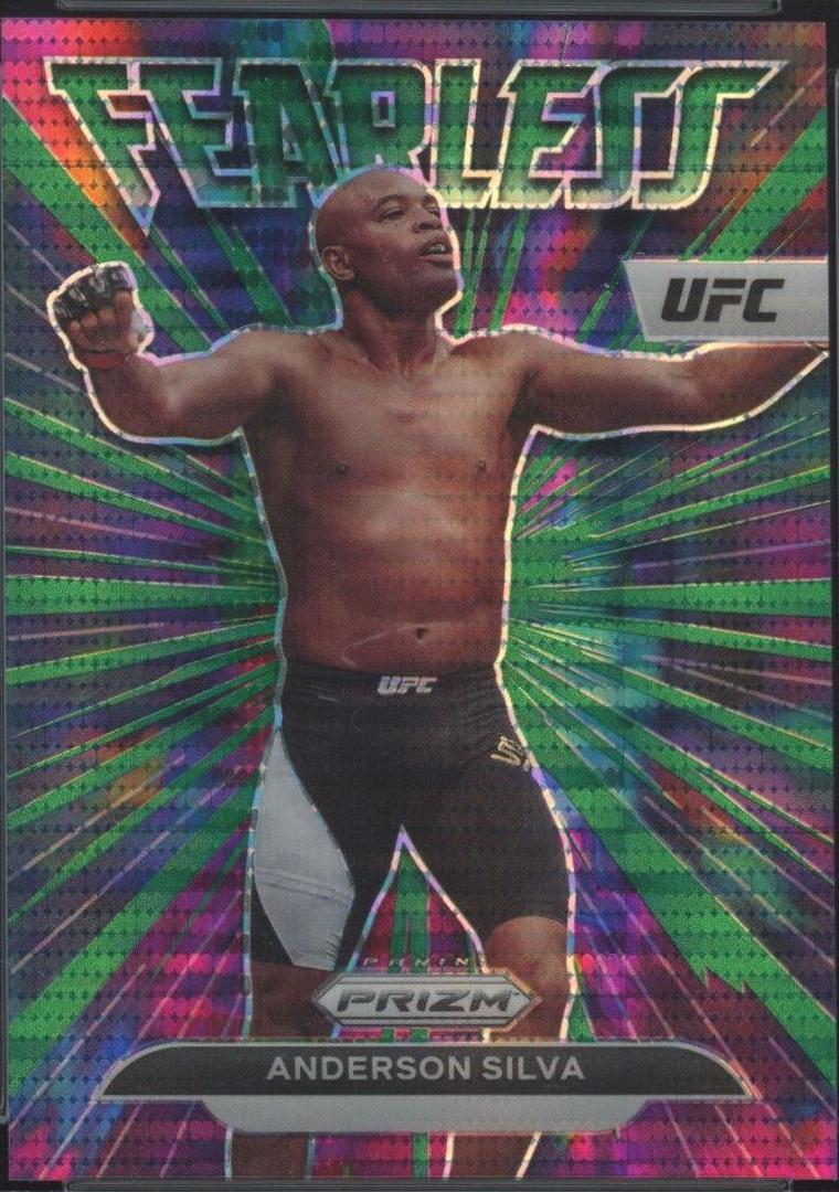 Anderson Silva 2023 Panini Prizm UFC Fearless #12 Green Pulsar