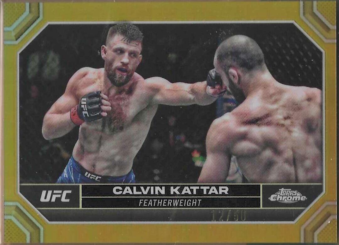 Calvin Kattar 2024 Topps Chrome UFC Base #37 Gold Refractor
