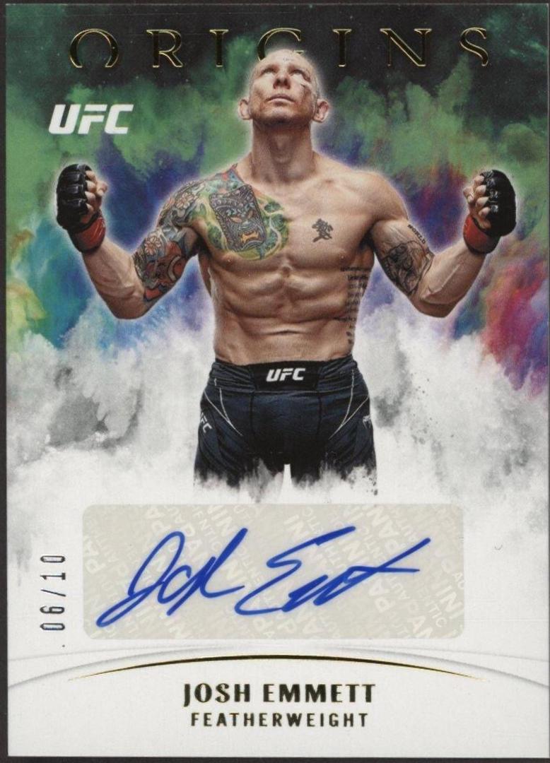 Josh Emmett 2022 Panini Chronicles UFC Origins Autographs #OA-JEM Gold