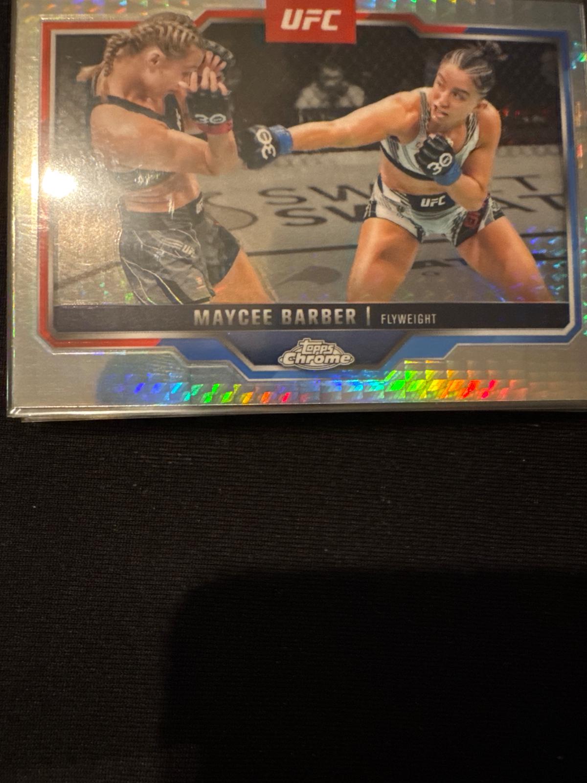 Maycee Barber 2025 Topps Chrome UFC Base #187 Prism Refractor