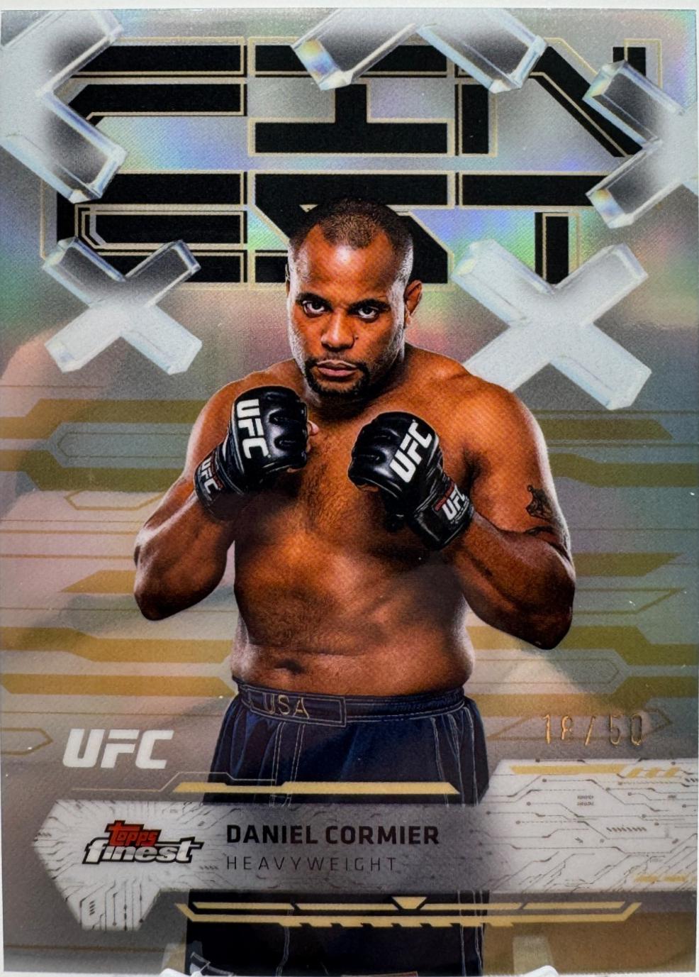 Daniel Cormier 2025 Topps Finest UFC Base Common #42 Gold Refractor