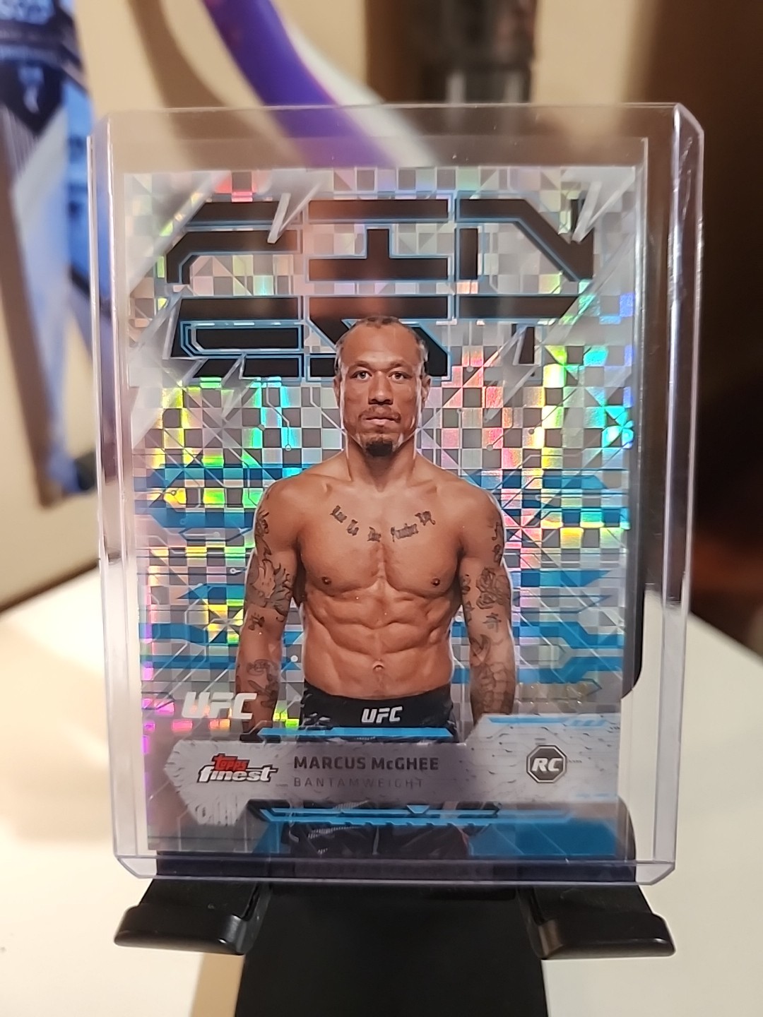 Marcus McGhee 2025 Topps Finest UFC Base Rare #229 Blue Checkerboard Refractor