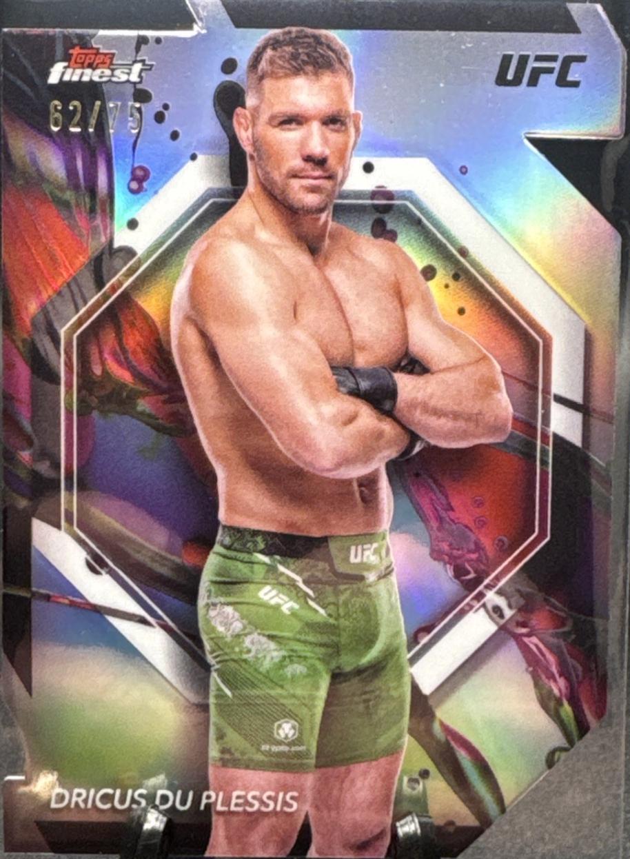Dricus Du Plessis 2024 Topps Finest UFC Base Common #1 Die-Cut Refractor