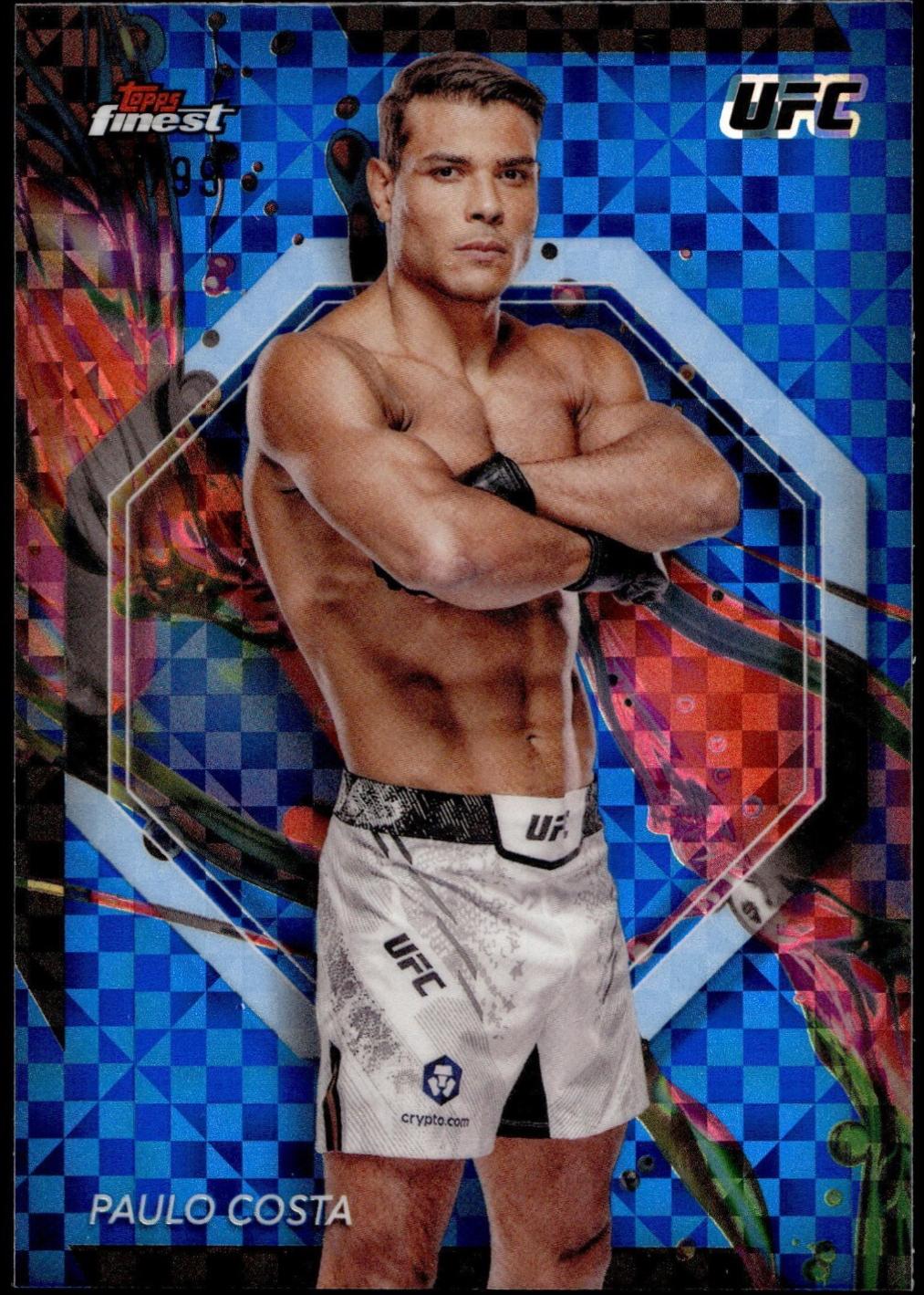 Paulo Costa 2024 Topps Finest UFC Base Common #4 Blue Checkerboard Refractor
