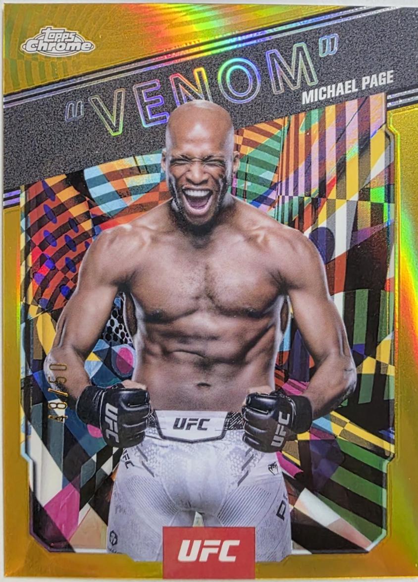 Michael Page 2025 Topps Chrome UFC AKA #AKA-4 Gold Refractor