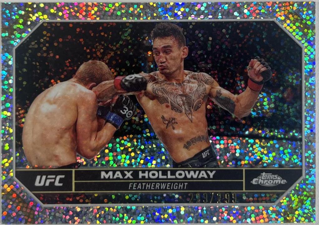 Max Holloway 2024 Topps Chrome UFC Base #131 Speckle Refractor