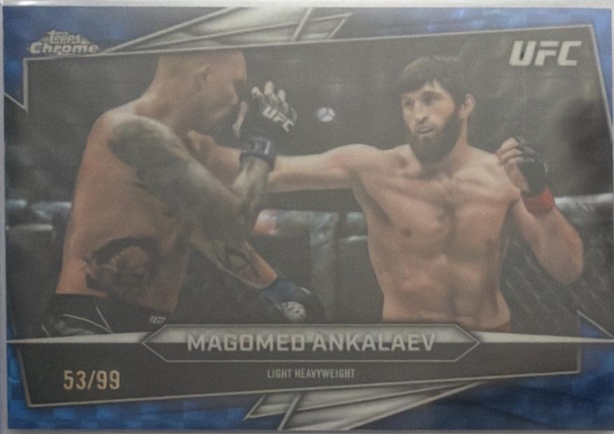 Magomed Ankalaev 2026 Topps Chrome UFC Base #60 Blue Geometric Refractor