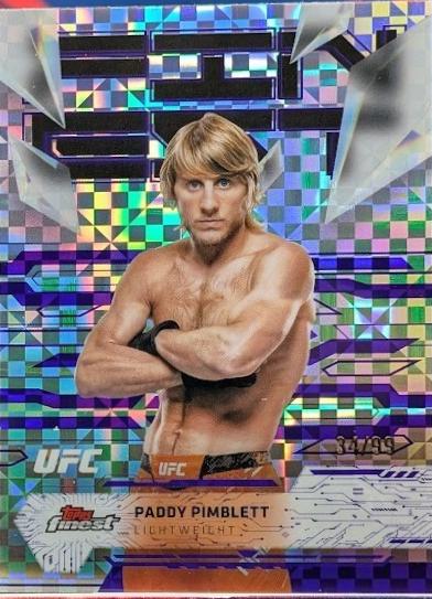 Paddy Pimblett 2025 Topps Finest UFC Base Uncommon #110 Purple Checkerboard Refractor