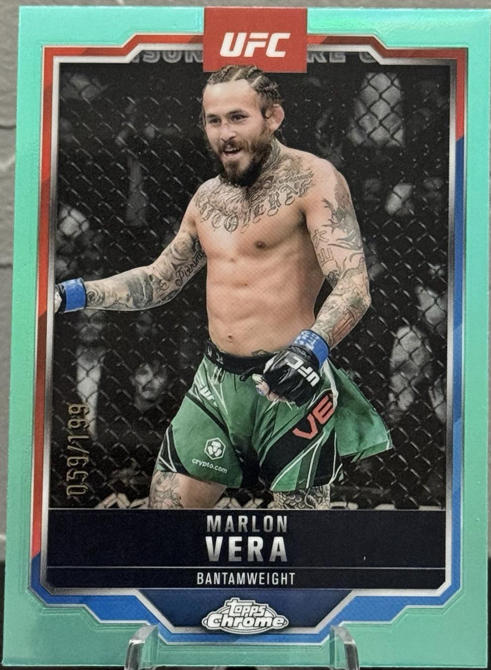 Marlon Vera 2025 Topps Chrome UFC Base #151 Aqua Refractor